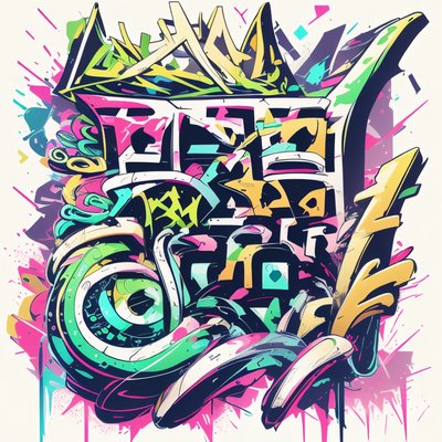 Wildstyle Graffiti Lettering Neon & Glow QR Code for Apparel