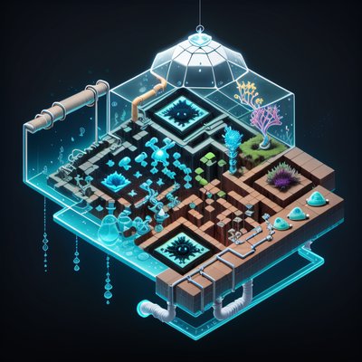 Isometric Deep Sea Lab 3D QR Code Art