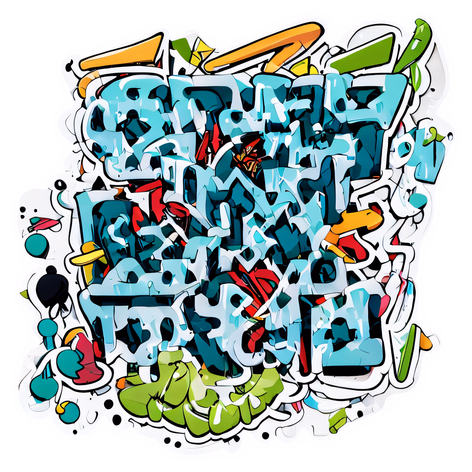 Graffiti Lettering Sticker Style Abstract QR Code for Stickers — image 1