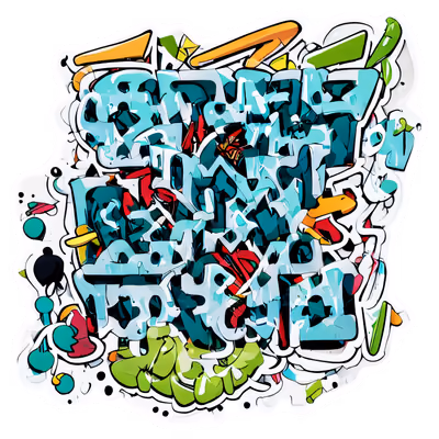 Graffiti Lettering Sticker Style Abstract QR Code for Stickers — image 1