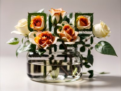 Orange Rose Bouquet Photo QR Code Art