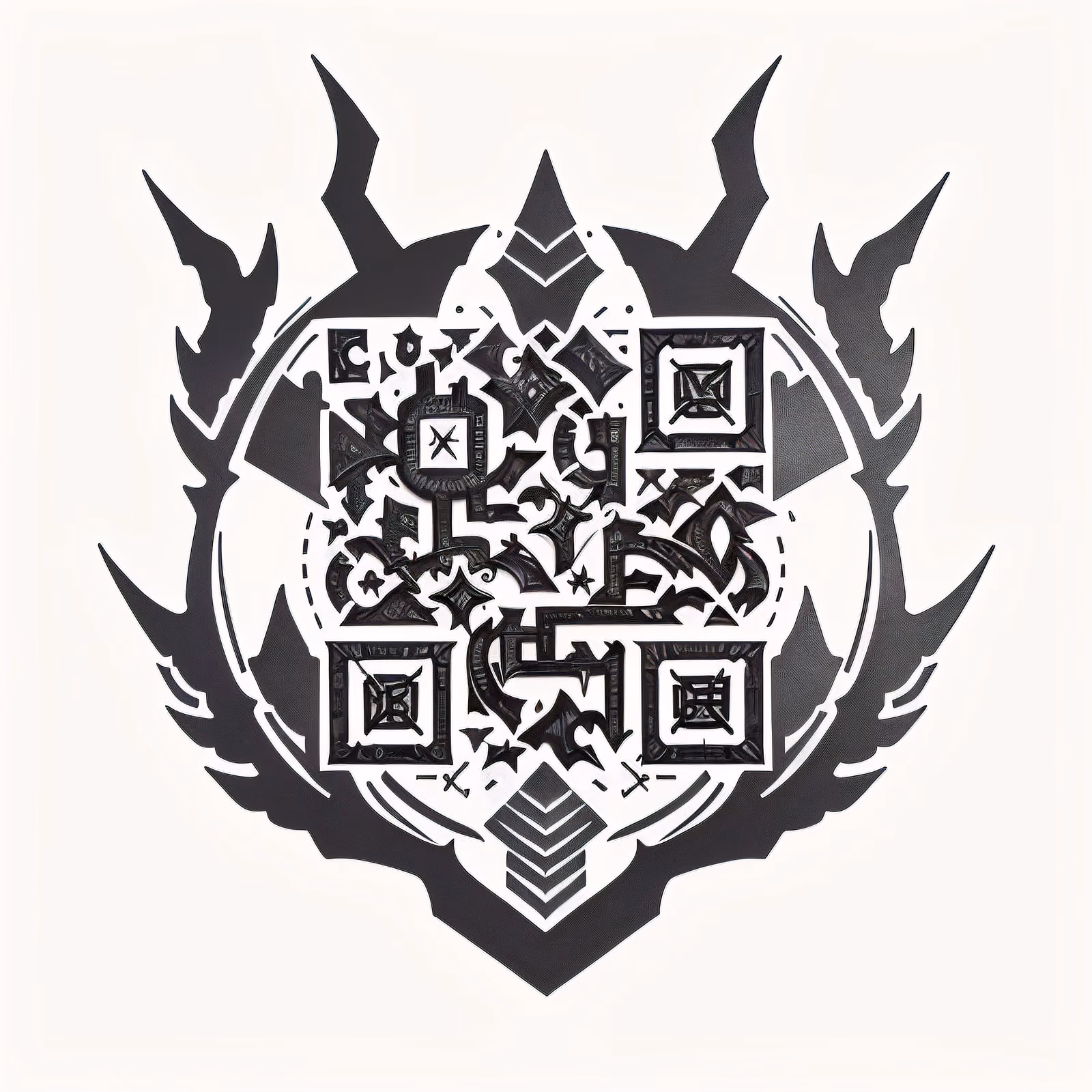 Runic Crest Tattoo Style QR Code for Temporary Tattoos — image 1