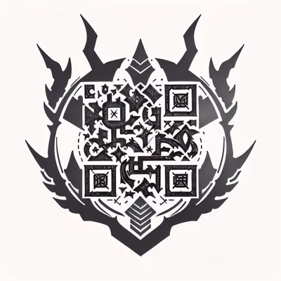 Runic Crest Tattoo Style QR Code for Temporary Tattoos — image 1