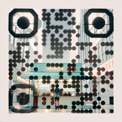 Street Food Kiosk City Render QR Code for Restaurant Menus — image 1