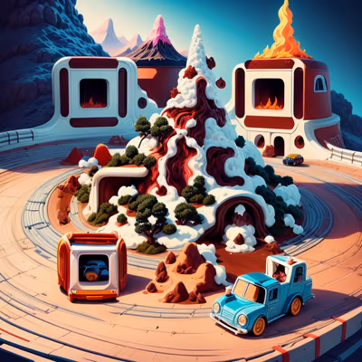 Toy Car Volcano Raceway QR Code for Posters — image 1