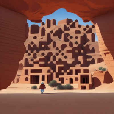 Desert Rock City Cartoon QR Code for Posters