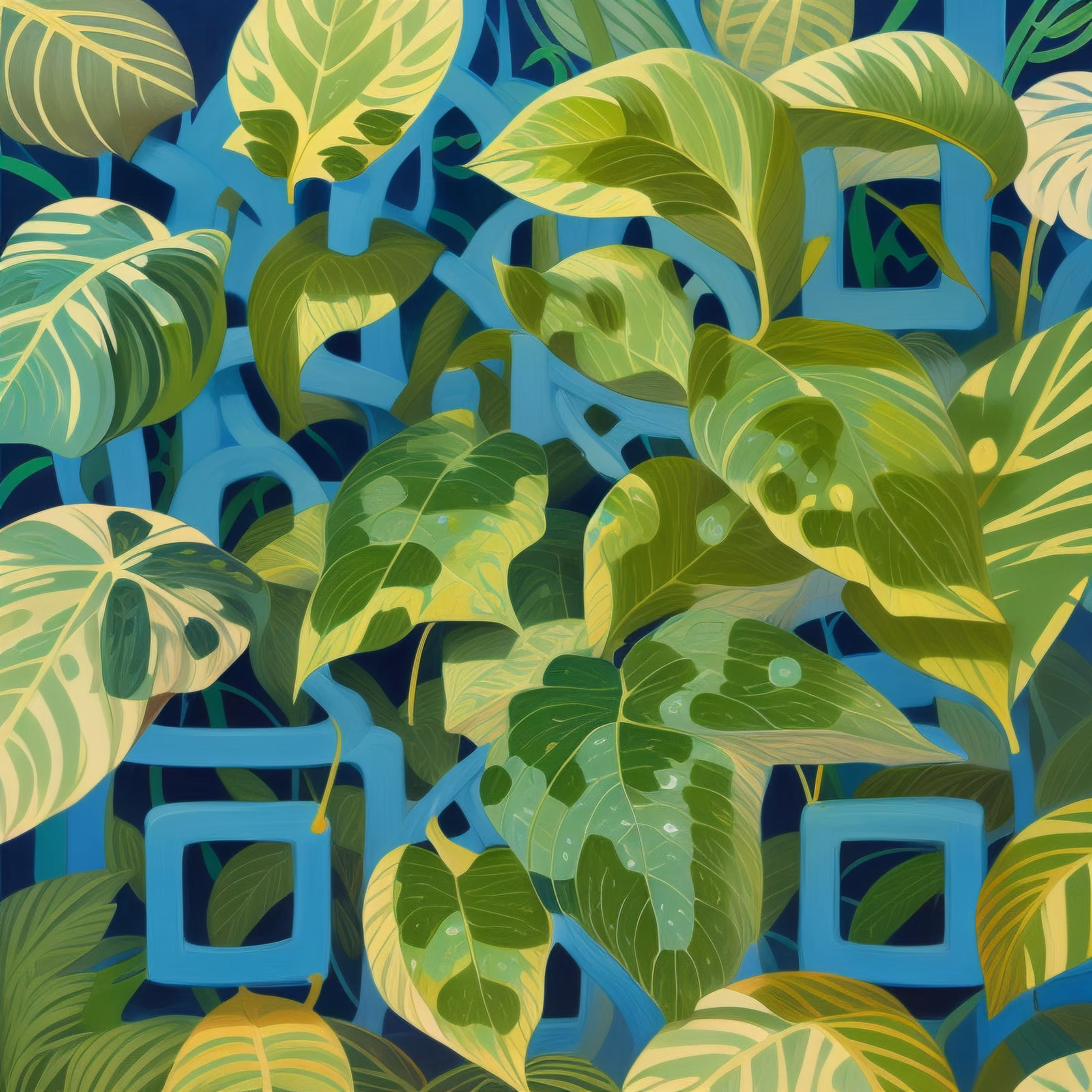 Пёстрые листья в живописном стиле: QR-код — изображение 1