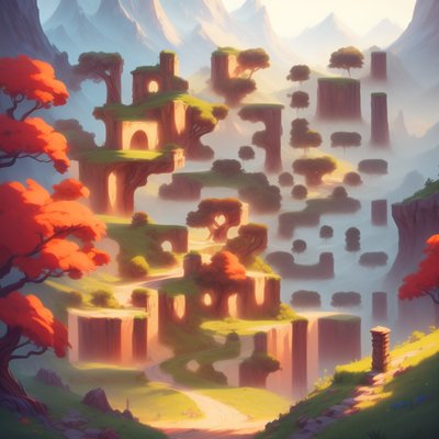 Misty Mountain Valley Concept Art QR Code for Posters