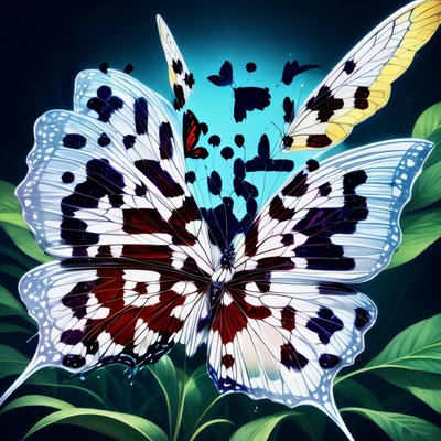 Glowing Butterfly Digital Painting QR Code Art