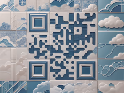 Cloud Ceramic Tile Mosaic QR Code Art — image 1