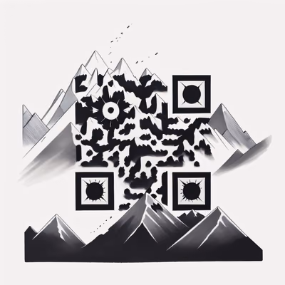 Mountain Range Ink Tattoo QR Code for Apparel — image 1
