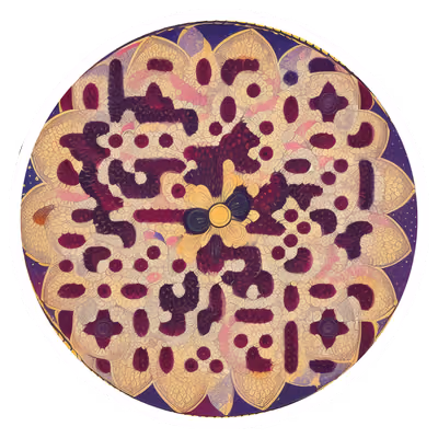 Plum and Gold Mandala Medallion QR Code Art — image 1
