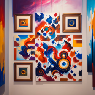 Abstract Oil Painting Gallery Wall QR Code Art — image 1