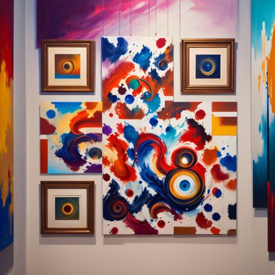 Abstract Oil Painting Gallery Wall QR Code Art