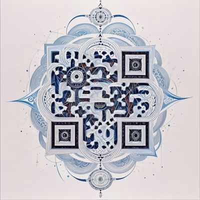 Celtic Knot Mandala in Blue QR Code Art — image 1