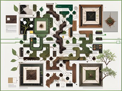 Tree and Circuit Board Collage QR Code for Posters