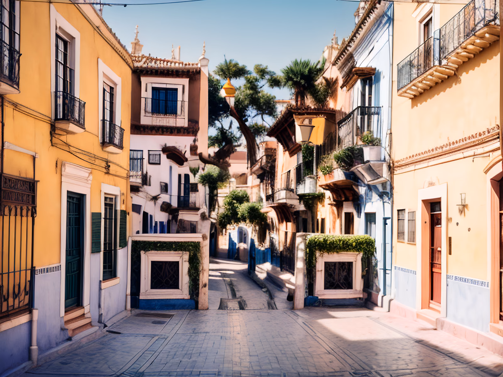 Sunlit Andalusian Street Photo QR Code Art — image 1