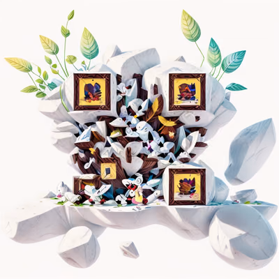 Каменные блоки в игровом стиле: QR-код для стикеров — изображение 1