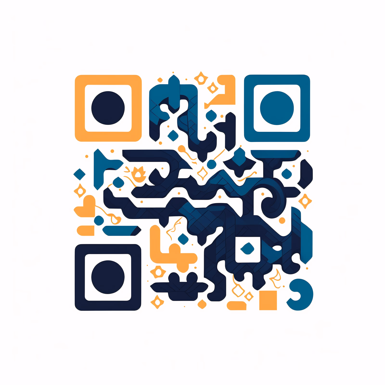 Abstract Calligraphy Doodle Vector QR Code for Business Cards — image 1