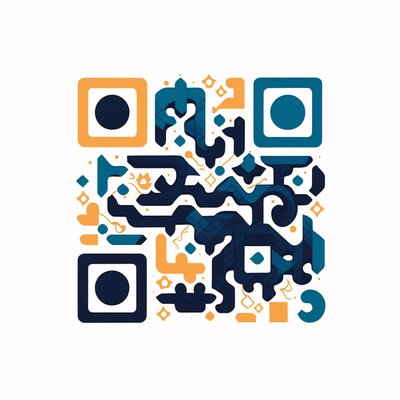 Abstract Calligraphy Doodle Vector QR Code for Business Cards