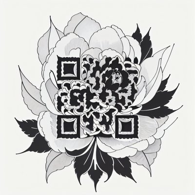 Peony Ink Tattoo QR Code for Temporary Tattoos