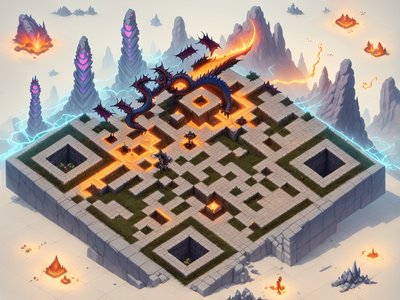 Isometric Dragon Lava Maze QR Code for Posters