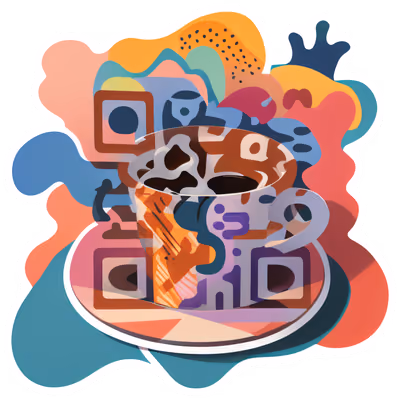 Modern Coffee Cup Vector QR Code for Stickers — image 1