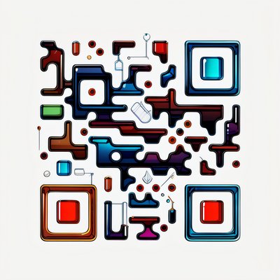 Glossy Glass Block Vector QR Code for Posters