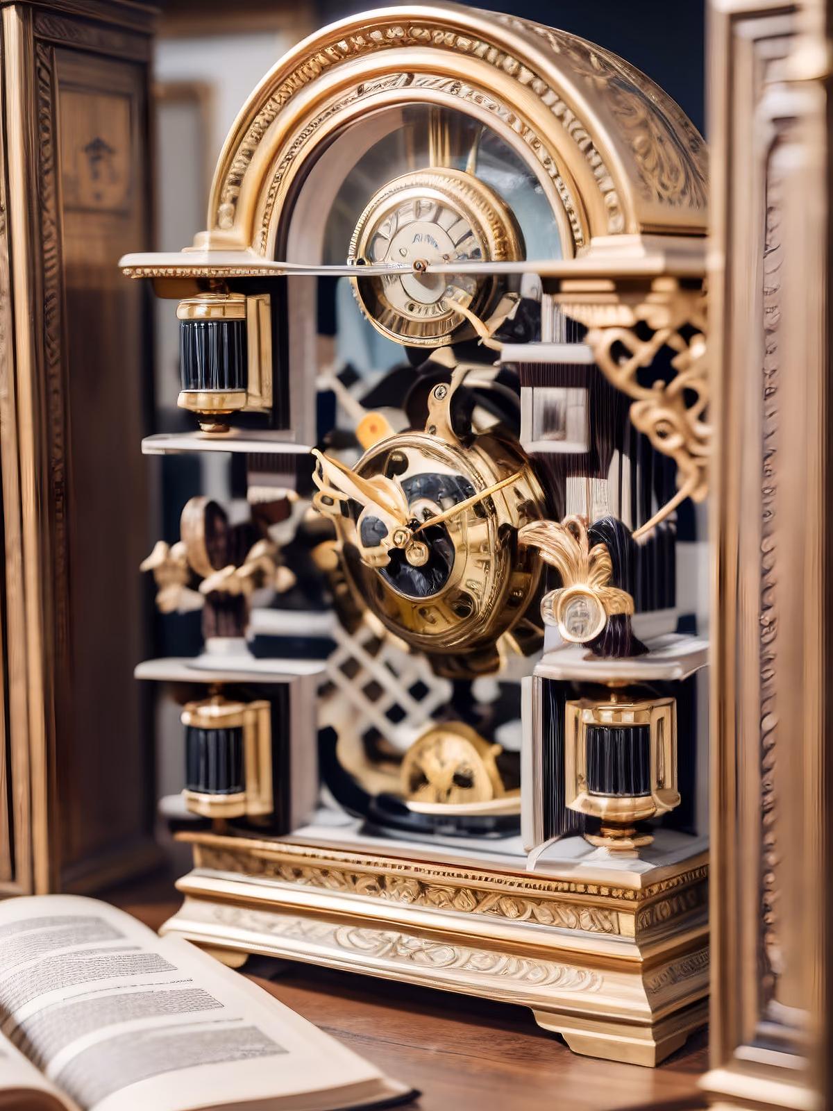 Antique Brass Clock Photo QR Code Art — image 1
