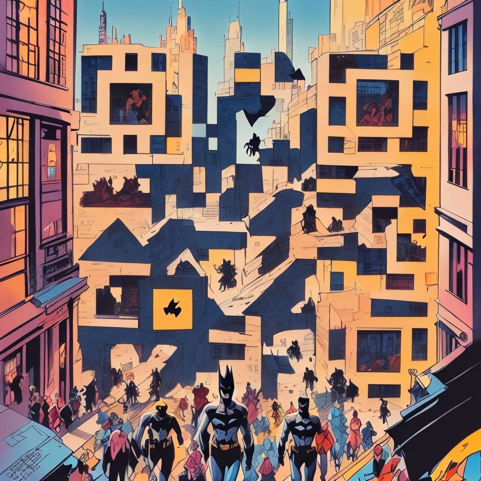 Comic Book Superhero City Street QR Code for Posters — image 1