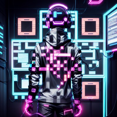 Neon Hacker Cyberpunk Concept QR Code for Posters
