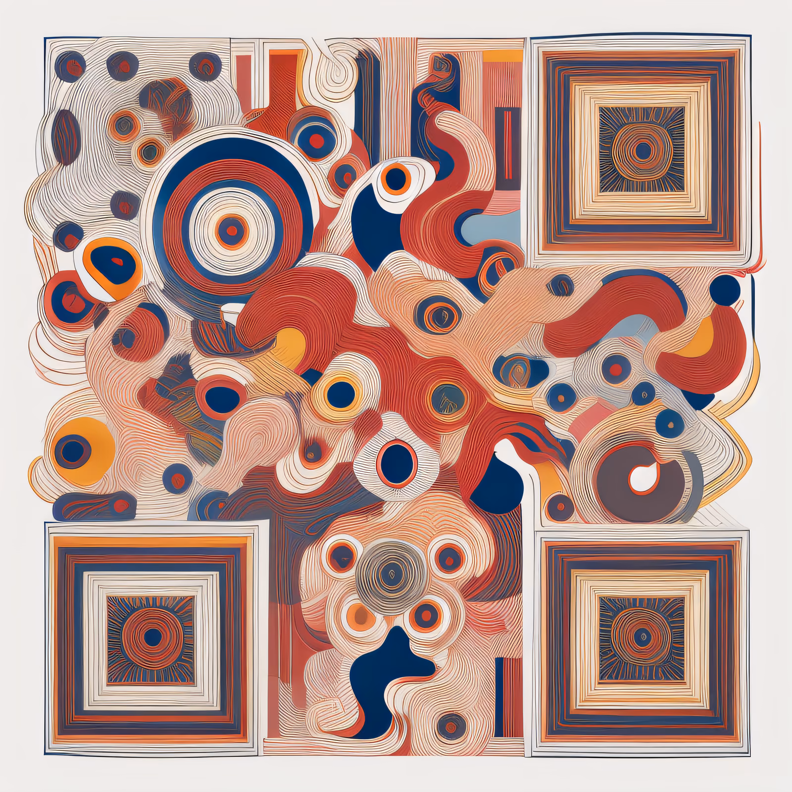 Psychedelic Concentric Line Pattern QR Code for Posters — image 1