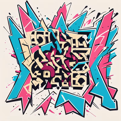 Graffiti Lettering Street Art Geometric QR Code for Stickers — image 1