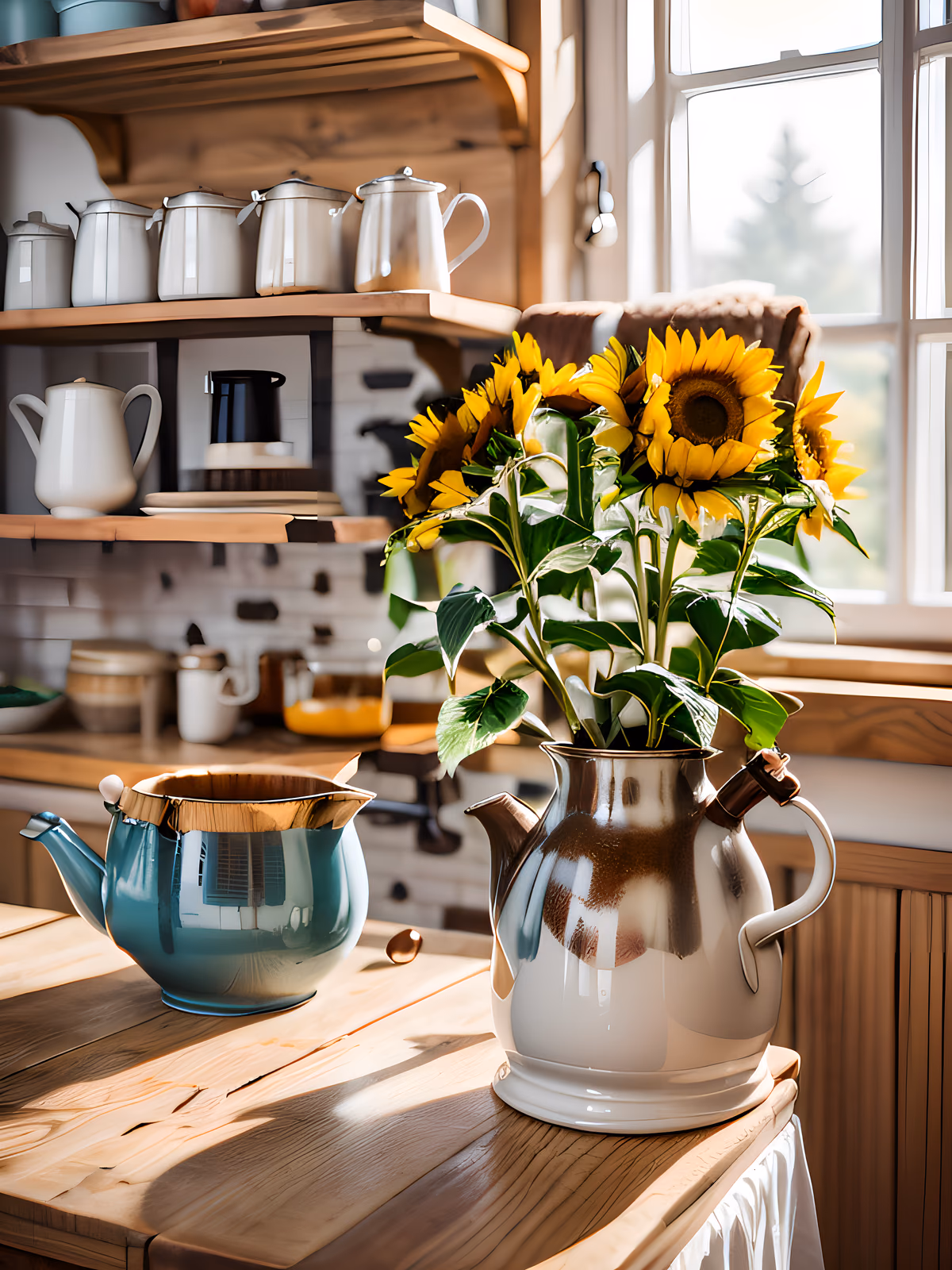 Sunflowers Milk Jug Kitchen Photo QR Code Art — image 1