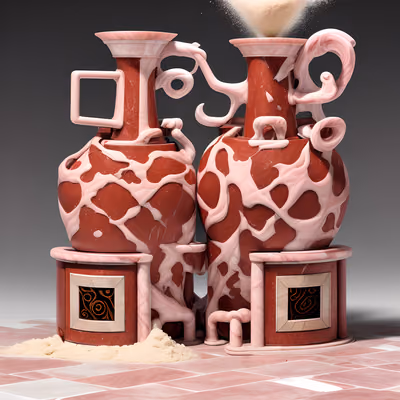 Pink Marble Amphora 3D Render QR Code Art — image 1