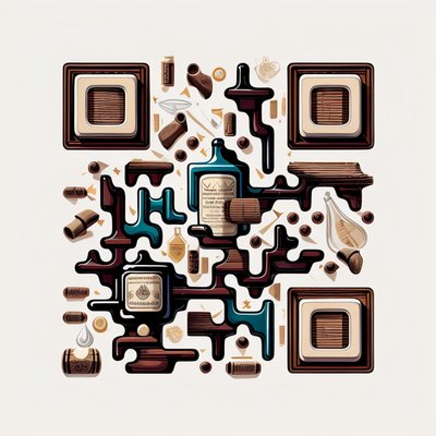 Potion Bottles and Corks Vector QR Code for Packaging