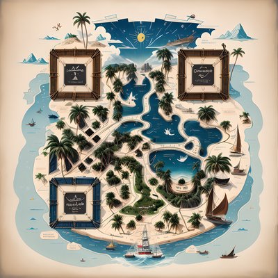 Tropical Island Map Vintage QR Code for Posters