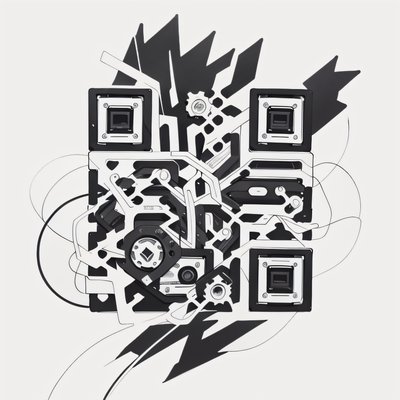 Mechanical Gear Ink Tattoo QR Code for Stickers