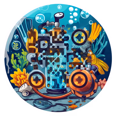 Scuba Gear Underwater Vector QR Code for Stickers — image 1