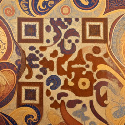 Paisley Fabric Ornamental QR Code Art