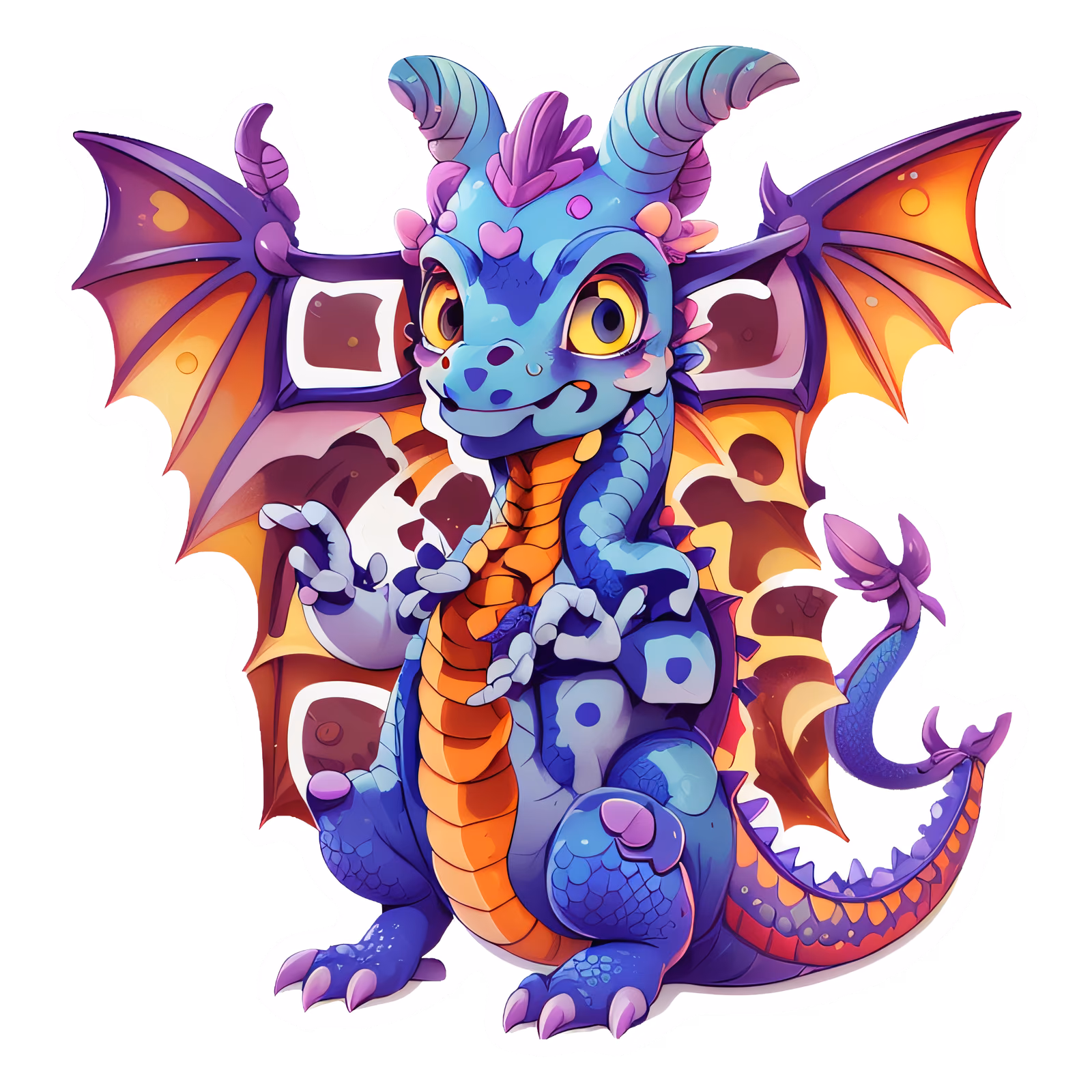 Friendly Cartoon Dragon QR Code for Stickers — image 1