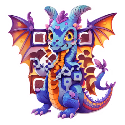 Friendly Cartoon Dragon QR Code for Stickers — image 1