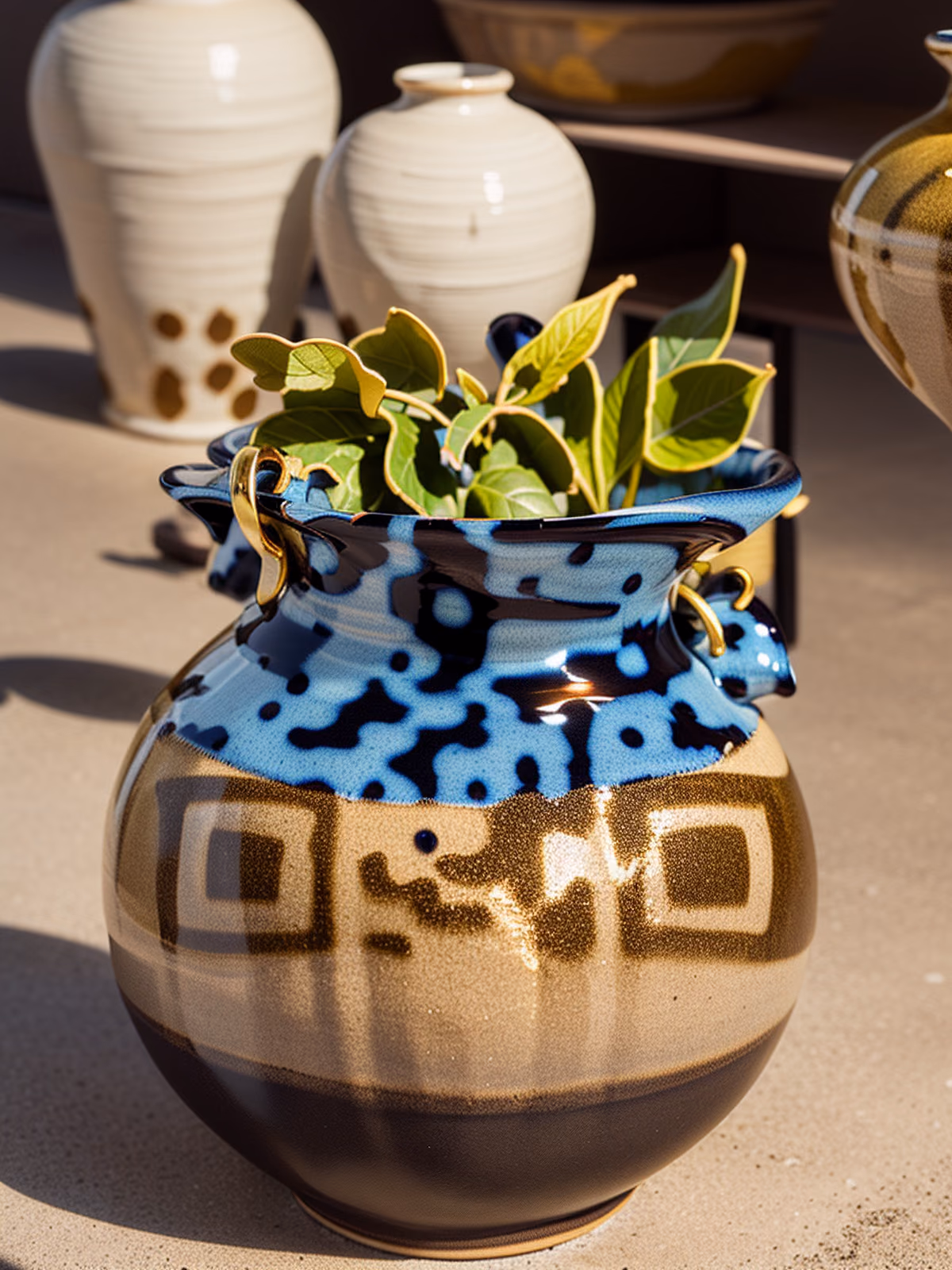 Glazed Ceramic Pot Photo QR Code Art — image 1