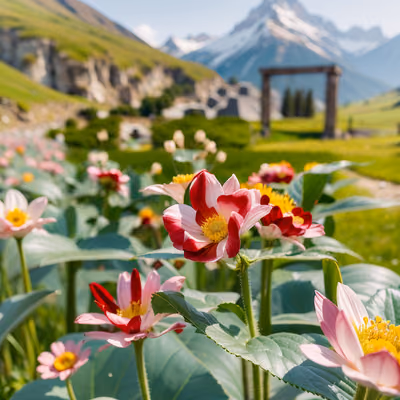 Alpine Flowers Macro Photo QR Code Art — image 1