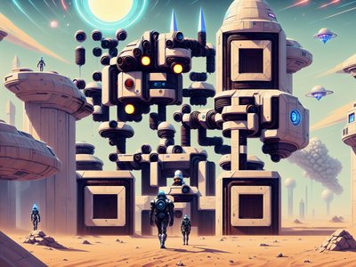 Desert Planet Machine Towers QR Code for Posters