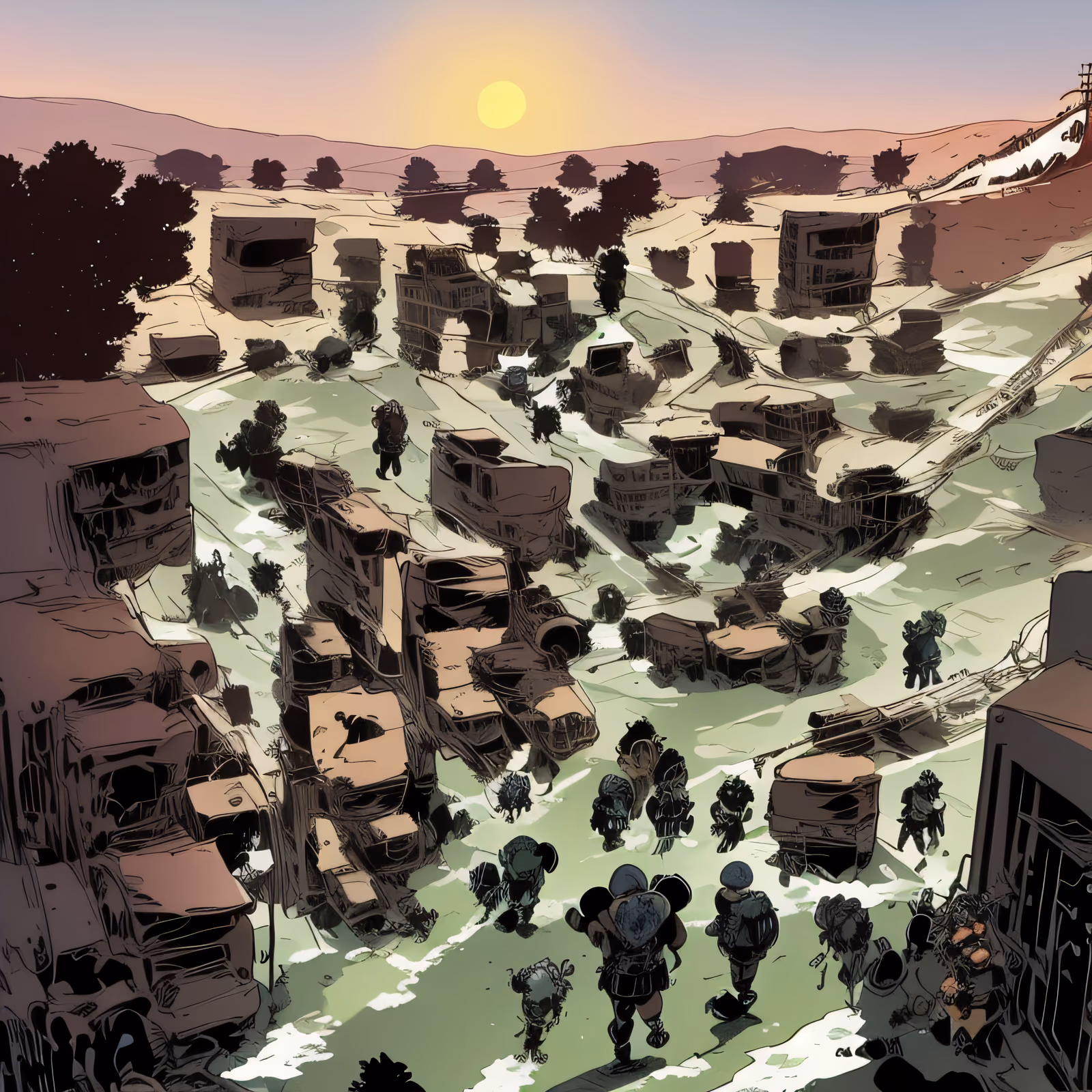 Ruined Settlement Comic Panel QR Code for Book Covers — image 1