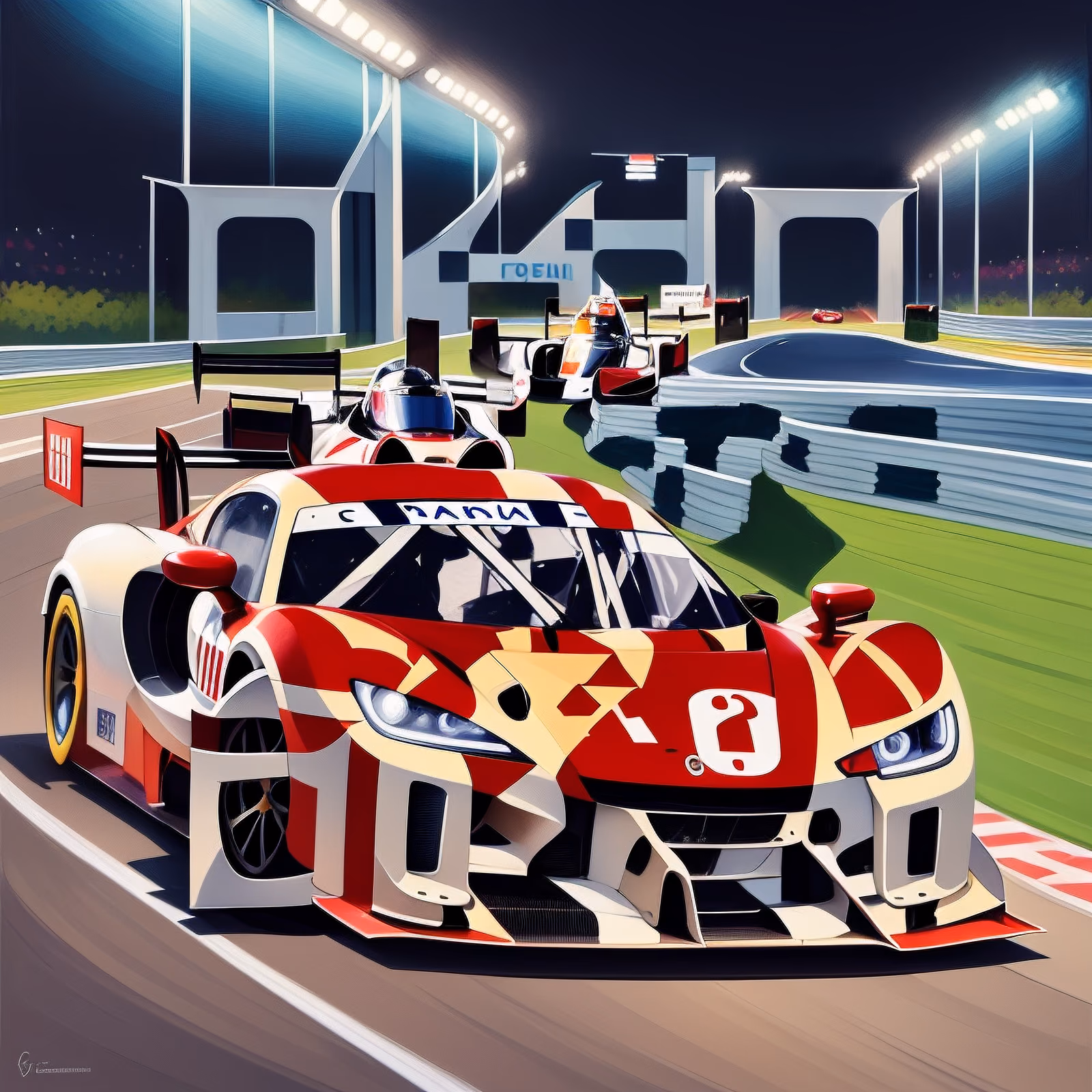 Racing Sports Car Gouache QR Code for Posters — image 1