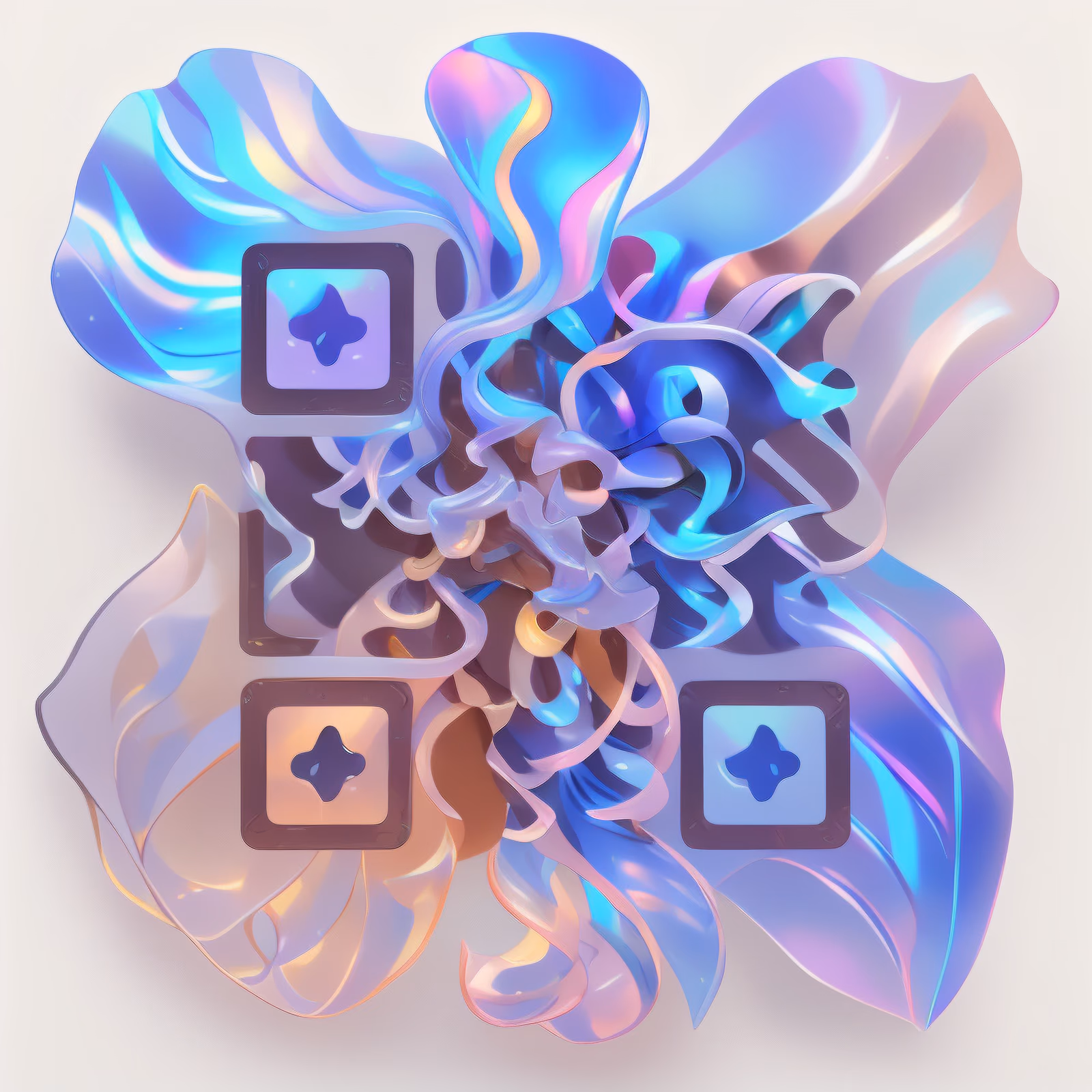 Переливающиеся волны: векторный QR-код для стикеров — изображение 1