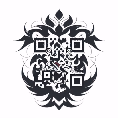 Roaring Lion Crest Tattoo QR Code for Temporary Tattoos — image 1