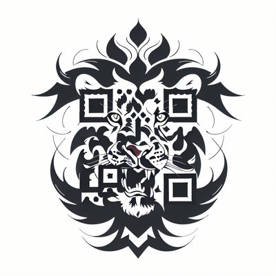 Roaring Lion Crest Tattoo QR Code for Temporary Tattoos